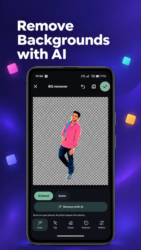 Pixelize AI background remover